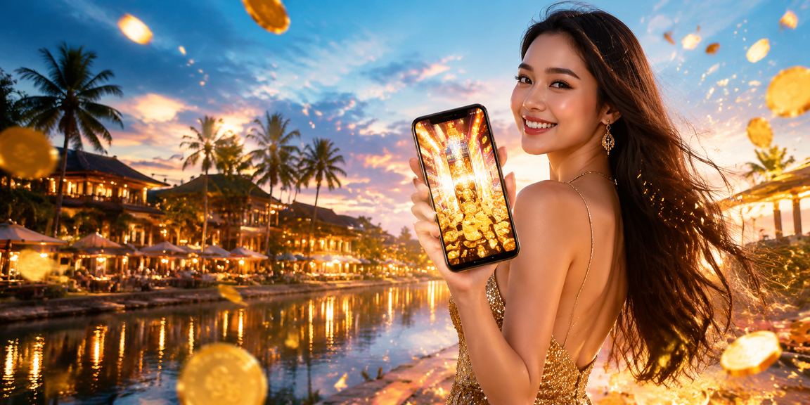 Người dùng sử dụng điện thoại di động tại khu nghỉ dưỡng Phú Quốc, trải nghiệm voucher casino trực tuyến