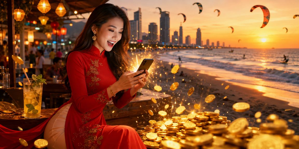 Người phụ nữ mặc áo dài tại Sài Gòn sử dụng điện thoại để tra cứu thông tin cược thể thao trực tuyến